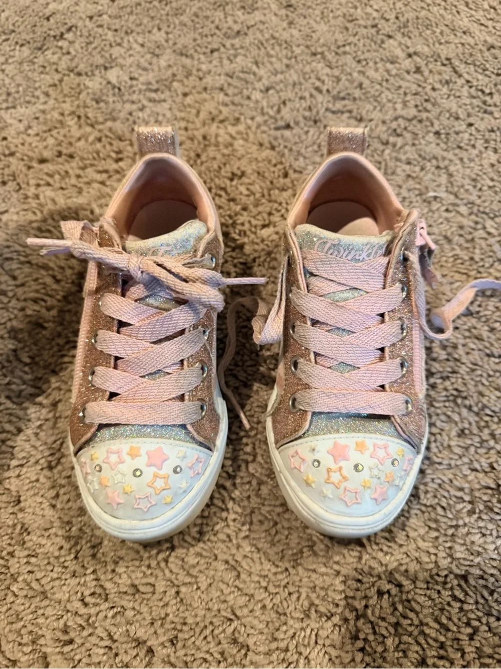 Skechers Kids Pink Glitter Star Sneakers